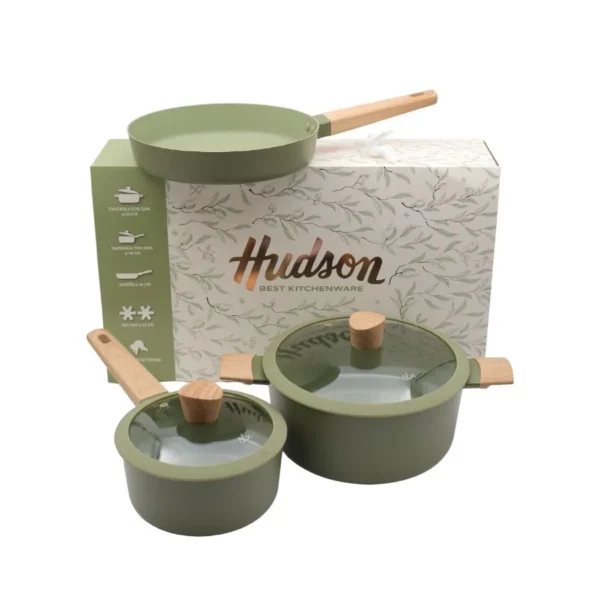 Batería de cocina antiadherente 5 piezas Olive – HUDSON
