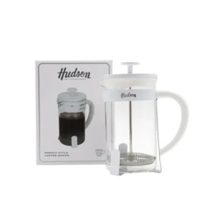 Cafetera de vidrio con émbolo 800 ml blanca – HUDSON