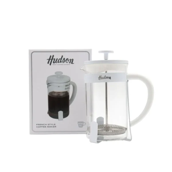 Cafetera de vidrio con émbolo 800 ml blanca – HUDSON
