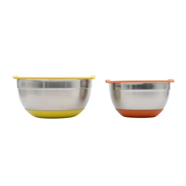 Bowl de acero inoxidable N° 24 con base y tapa de silicona