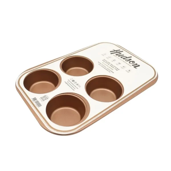 Molde muffins antiadherente cobre x 6 – HUDSON