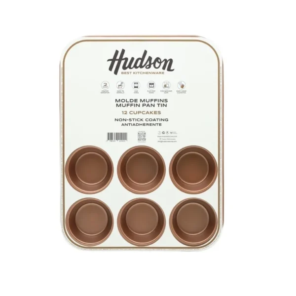 MOLDE TEF MUFFINS HUD COBRE x 12