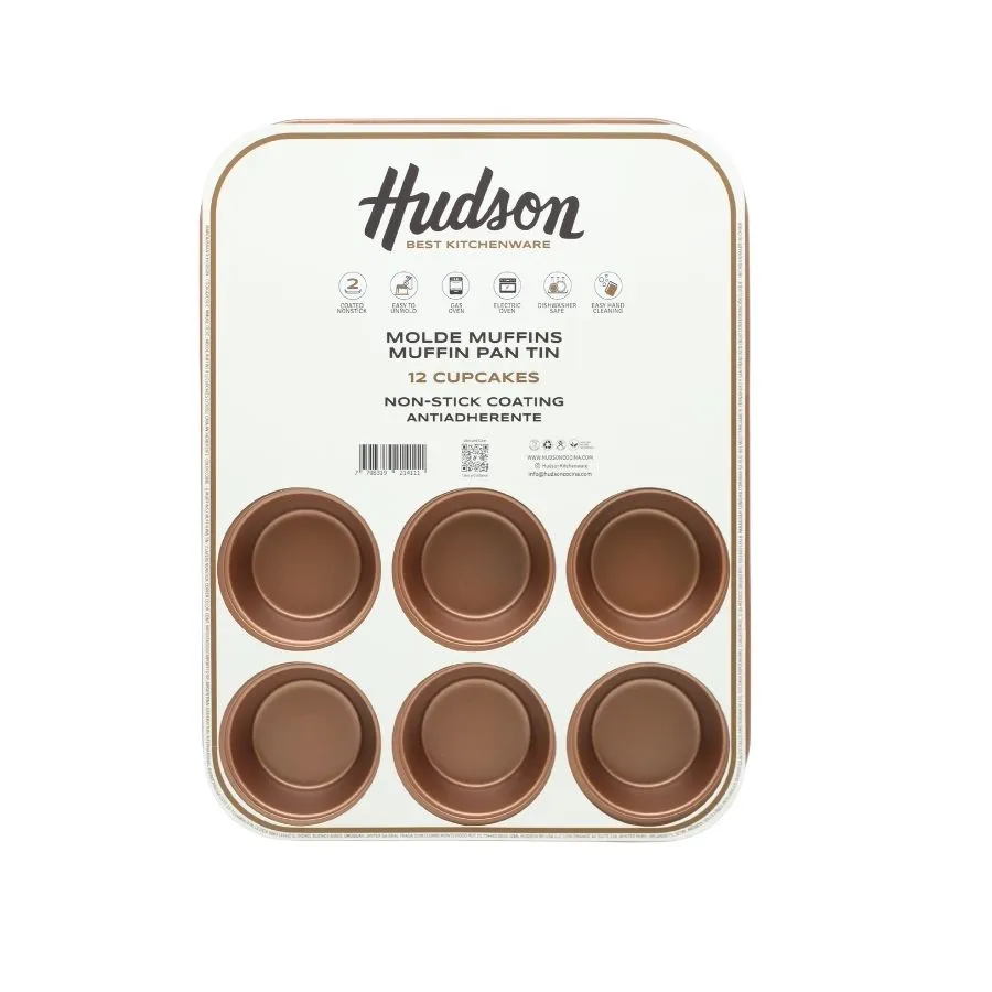 MOLDE TEF MUFFINS HUD COBRE x 12