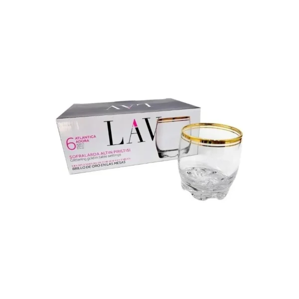 EST 6 VASOS ATLANTICA ORO WHISKY 290 cc
