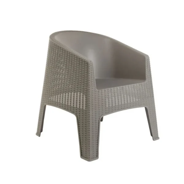 Sillón plástico ratán Ibiza grafito – GARDENLIFE