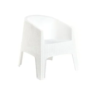 Sillón plástico ratán Ibiza blanco – GARDENLIFE