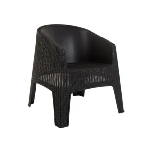 Sillón plástico ratán Ibiza negro – GARDENLIFE