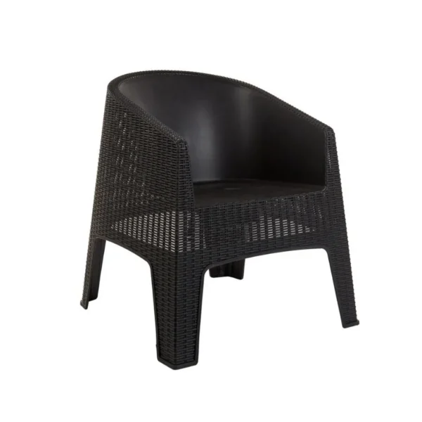 Sillón plástico ratán Ibiza negro – GARDENLIFE