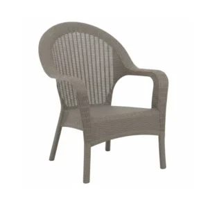Sillón plástico ratán Qatar grafito – GARDENLIFE