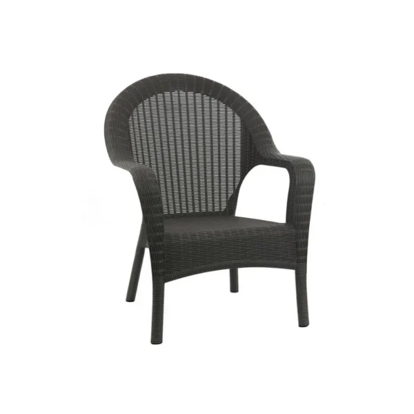Sillón plástico ratán Qatar negro – GARDENLIFE