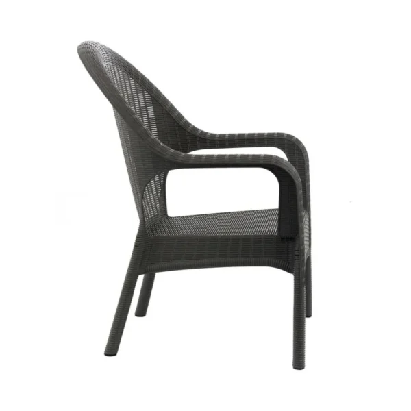 Sillón plástico ratán Qatar negro – GARDENLIFE
