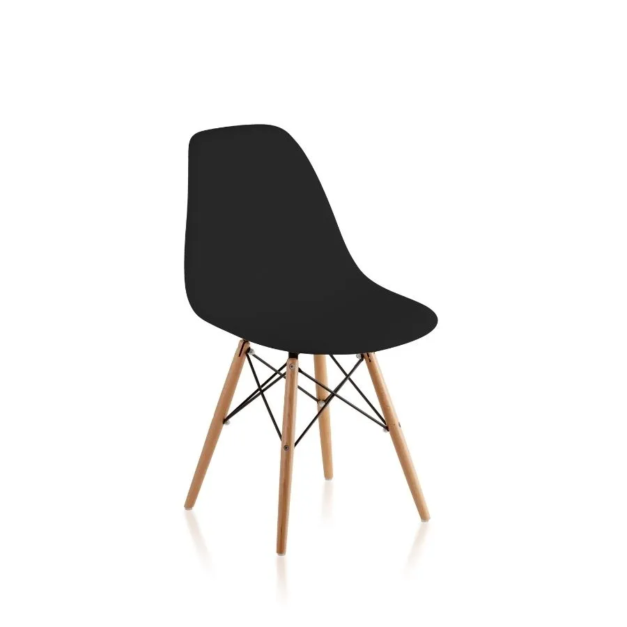 SILLA G EAMES P/ MADERA NEGRA CAJAx4