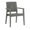Sillón apilable Milano símil ratán grafito - GARDENLIFE