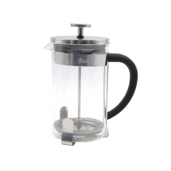 Cafetera de vidrio con émbolo 800 ml  plata– HUDSON