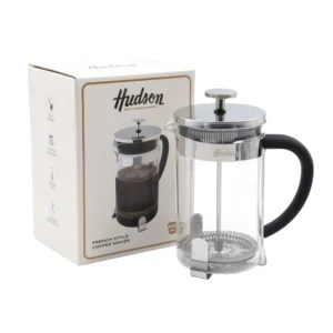 Cafetera de vidrio con émbolo 600 ml plata – HUDSON
