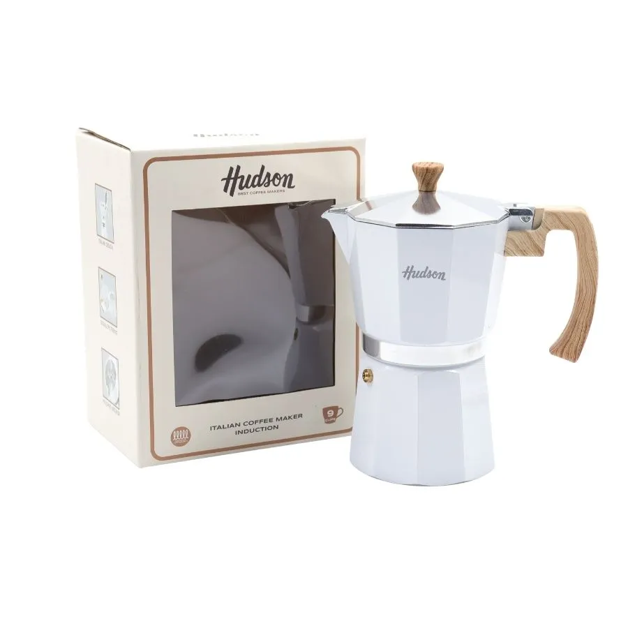 Cafetera tipo italiana 9 tazas blanca 490 ml – HUDSON