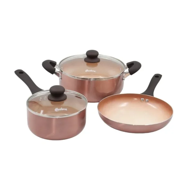 Batería de cocina antiadherente 5 piezas Cobre – HUDSON