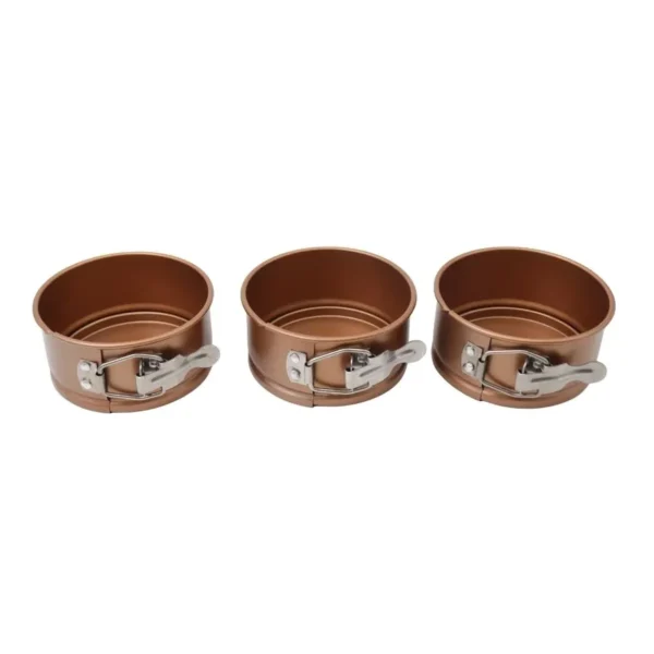 Set torteras mini antiadherentes Cobre con aro alemán N° 10 x 3 – HUDSON