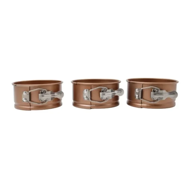 Set torteras mini antiadherentes Cobre con aro alemán N° 10 x 3 – HUDSON