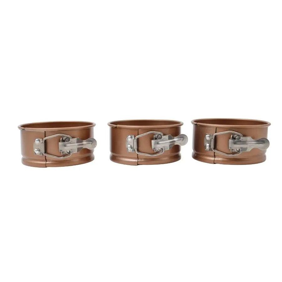 Set torteras mini antiadherentes Cobre con aro alemán N° 10 x 3 – HUDSON