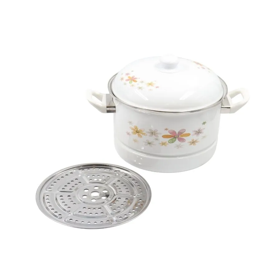 Olla enlozada Retro con vaporera 26 cm 7 L – Nouvelle Cuisine