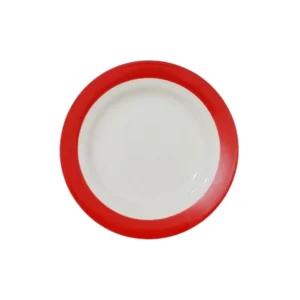 Plato playo de cerámica Aquarela Rojo 24 cm – BIONA