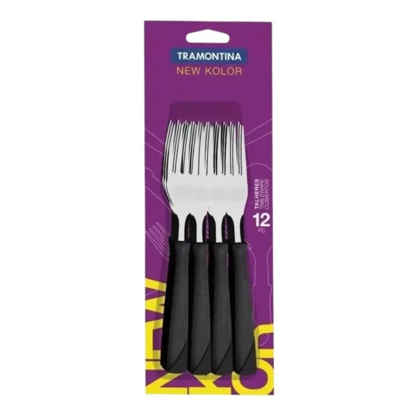 Tenedor New Kolor negro x 12 – TRAMONTINA