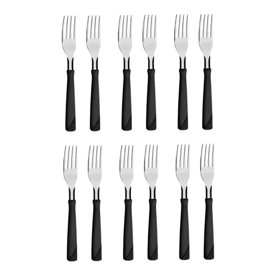 Tenedor New Kolor negro x 12 – TRAMONTINA