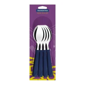 Cuchara de té New Kolor azul x 12 – TRAMONTINA