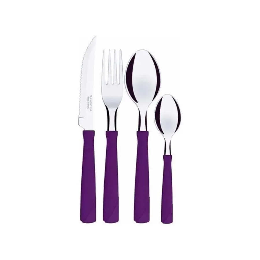 Set de cubiertos New Kolor violeta x 16 piezas – TRAMONTINA