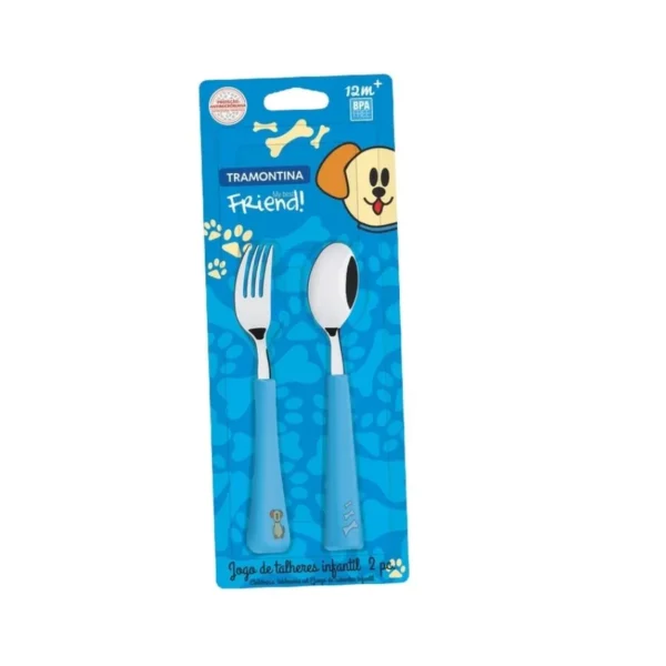 Set de cubiertos infantiles celeste x 2 piezas – TRAMONTINA