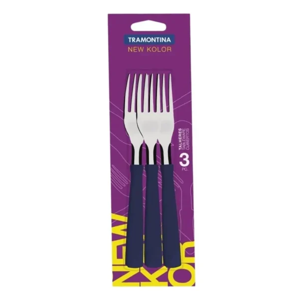 Tenedor New Kolor azul x 3 – TRAMONTINA