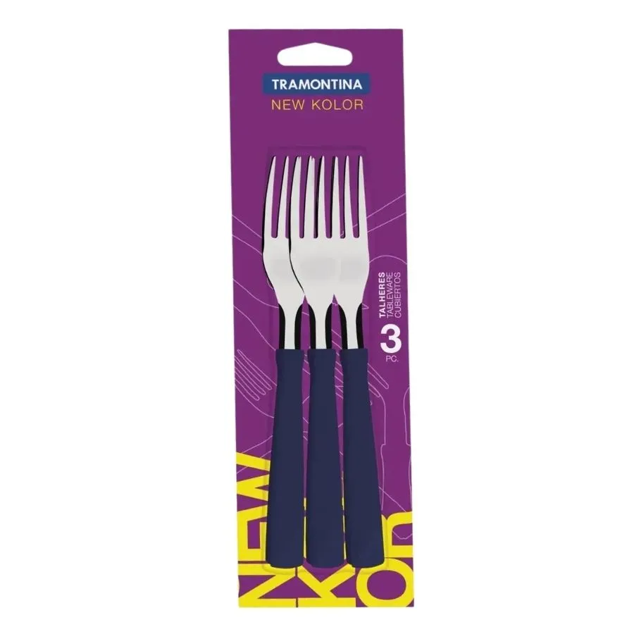 Tenedor New Kolor azul x 3 – TRAMONTINA