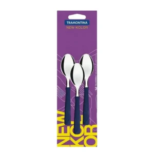 Cuchara de té New Kolor azul x 3 – TRAMONTINA