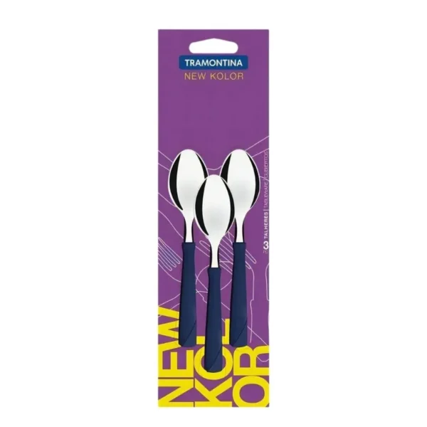 Cuchara de té New Kolor azul x 3 – TRAMONTINA