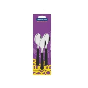 Cuchara de té New Kolor negro x 3 – TRAMONTINA