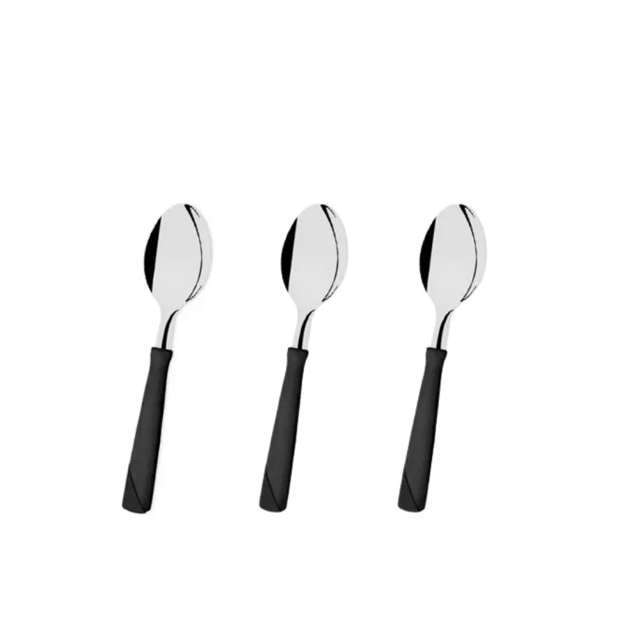 Cuchara de té New Kolor negro x 3 - TRAMONTINA