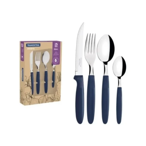 CUBIERTOS SET x 24 PZ TRAM IPANEMA VERT