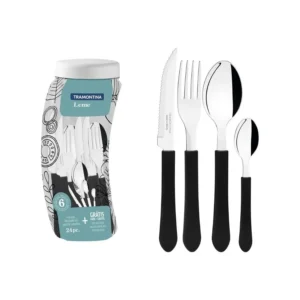 Set cubiertos Leme rojo x 24 piezas – TRAMONTINA