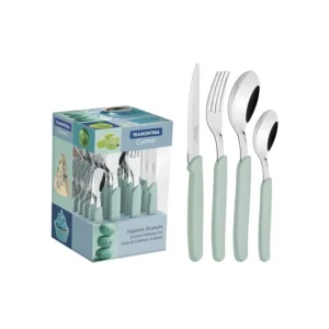Juego de cubiertos Carmel celeste x24 – TRAMONTINA