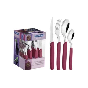 CUBIERTOS SET x 24 PZ T.CARMEL FUCSIA