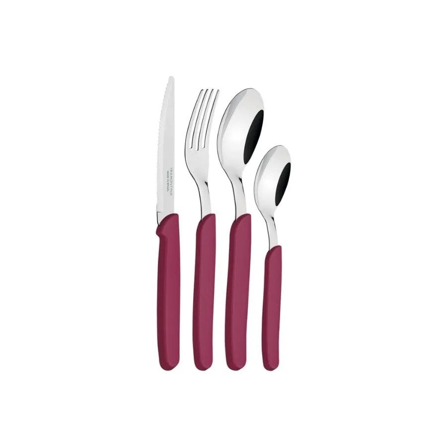 Juego de cubiertos Carmel fucsia x24 - TRAMONTINA