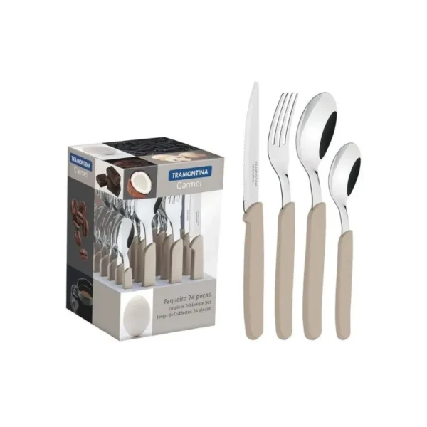 CUBIERTOS SET x 24 PZ T.CARMEL MARFIL