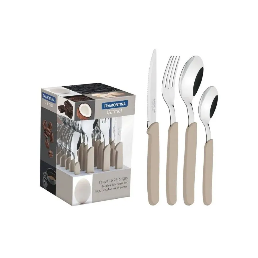 CUBIERTOS SET x 24 PZ T.CARMEL MARFIL