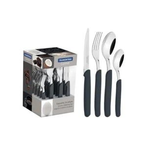 CUBIERTOS SET x 24 PZ T.CARMEL NEGRO