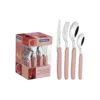 Juego de cubiertos Carmel rosa x24 - TRAMONTINA