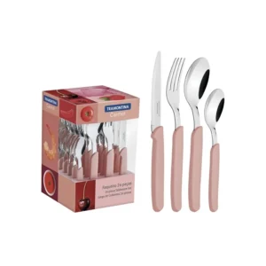 CUBIERTOS SET x 24 PZ T.CARMEL ROSA