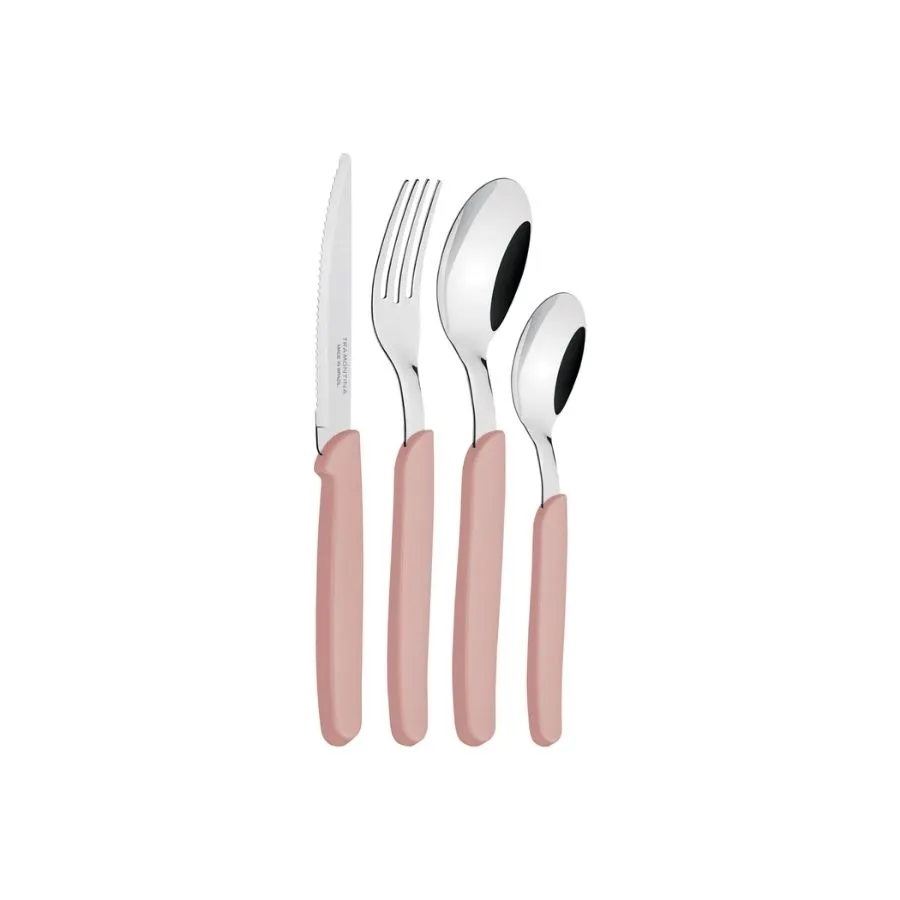 Juego de cubiertos Carmel rosa x24 - TRAMONTINA