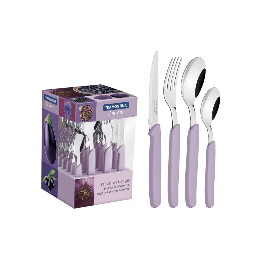CUBIERTOS SET x 24 PZ T.CARMEL VIOLETA