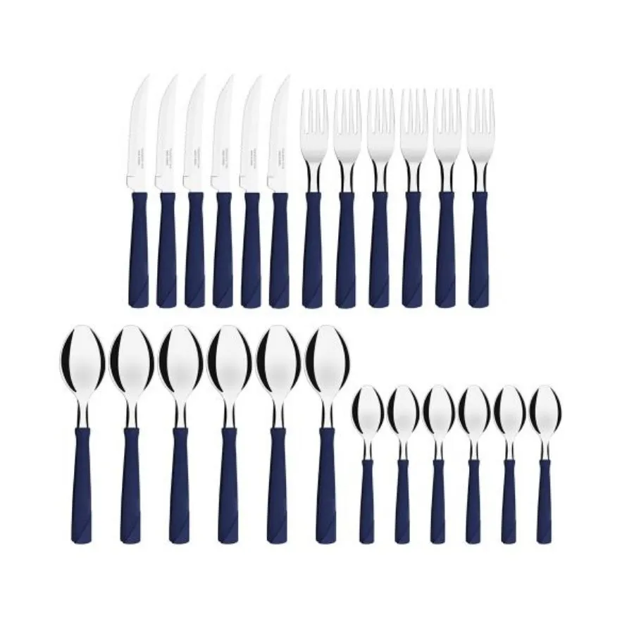 Set cubiertos New Kolor azules x 24 caja - TRAMONTINA